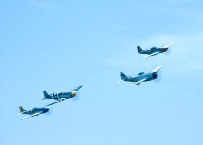 Three P-51s, 1 Thunderbolt, and a whole lot of testosterone!