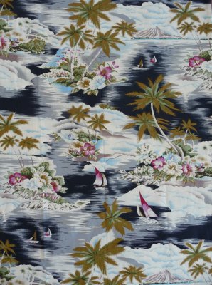 Fabric detail: Tropical Tradewinds by Hoffman Fabrics