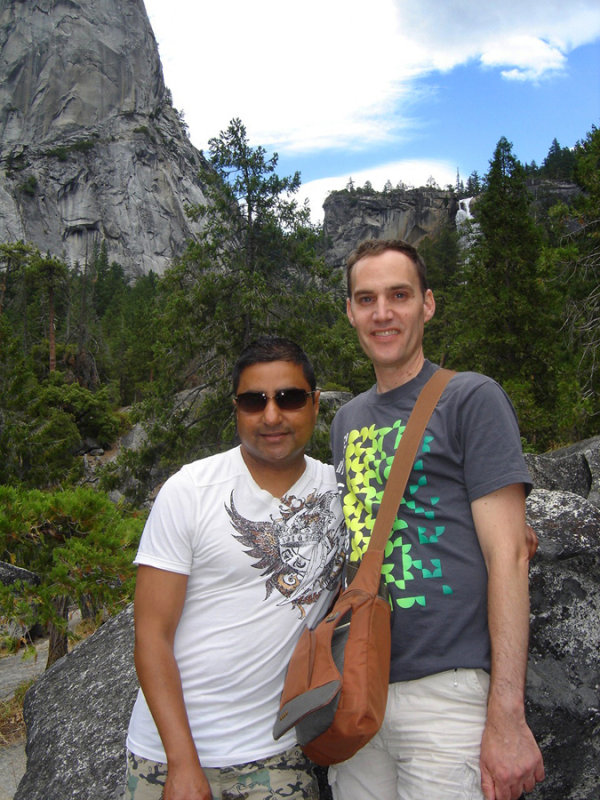 Rahul & Michael with Nevada Falls