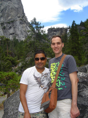 Rahul & Michael with Nevada Falls