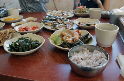 First taste of lunch at Jeju Island