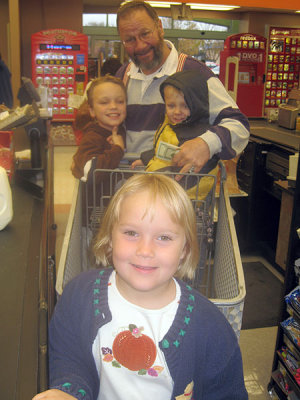 Kids shopping with Granddaddy