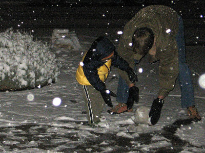Playing in the snow