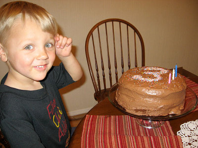 Birthday boy just found out he gets the first slice