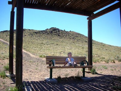Taking a rest on the way down