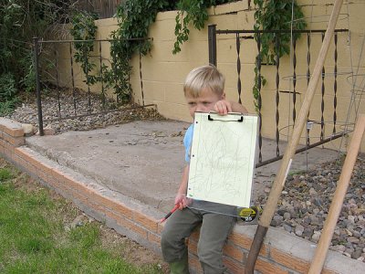 Simon has plans to build a sandbox
