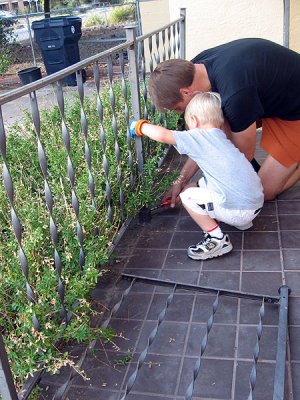 Railing removal crew