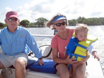 On the boat in Naples Bay