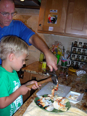 Future chef, with hammer