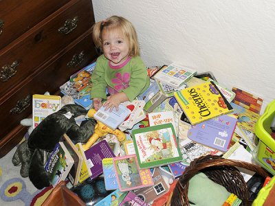 Simon tried to trap his sister with books