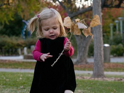 KJ with cottonwood branch