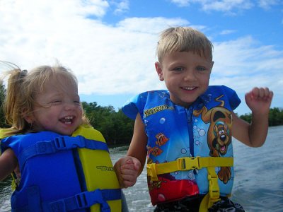 On the boat: best friends