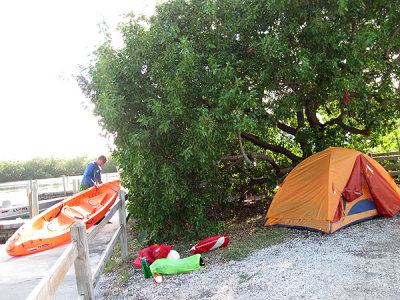 Our dockside campsite