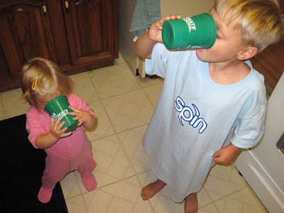 A milk-drinking contest