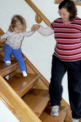 Kristina learns to climb stairs