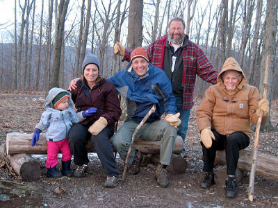 Simon's pic: family at the mountaintop campfire