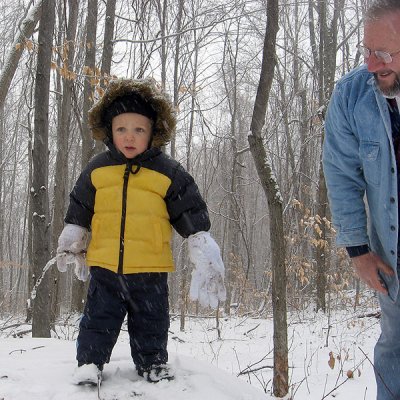 On a snow hike