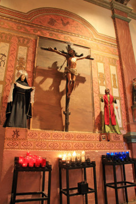 Crucifix and candles