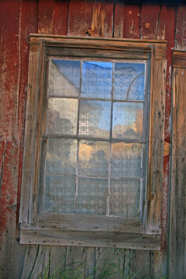 Lace curtained window