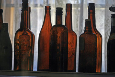 Old bottles in Bodie Museum