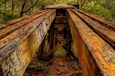 Derelict old rail bridge by Dennis