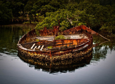 5th Old rusting boat by Dennis