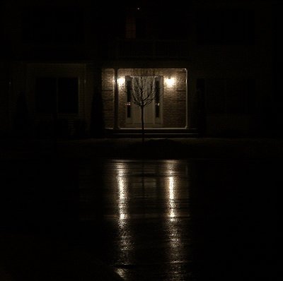 Cul-de-sac, rainy night, ArtP