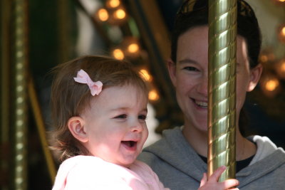 First carousel ride - she loved it!