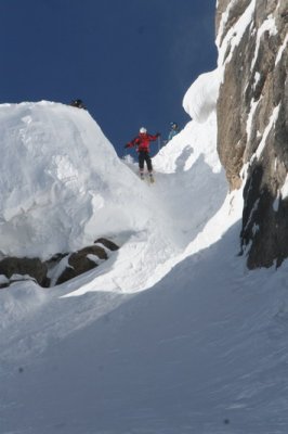 skier in corbet's - top