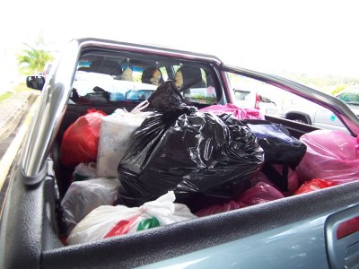 Violette donation filled the whole 4 WD.