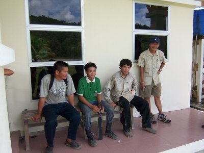 Micheal, Sidek and Singang. Michael, bro in law of Dawat Lupung was called to guide us to Ulu Magoh.