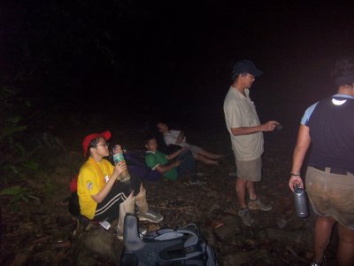 Regrouped and prepare to trek at night.