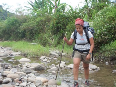 Faye walking on the Seridan