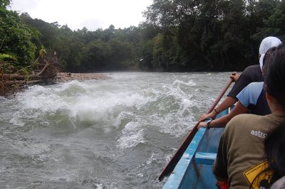 B cos sticking out in the middle was a log blocking half the river. See the wave on the left.