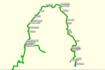 GPS tracks and waypoints on the expedition. The first day only half track can be seen cos the battery run out.
