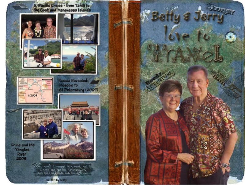 Betty &  Jerry's travels in a small sketchbook album