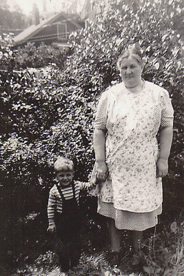 My maternal Grandmother and me about 1945