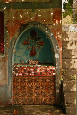 Unusual, old and colorful fountain.