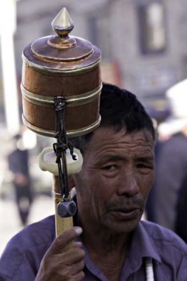 Pilgrim at Jokhang Square, Lhasa