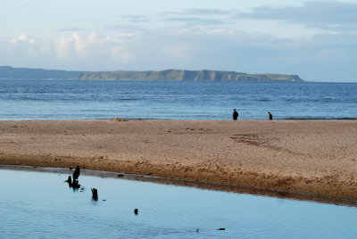 Ballycastle strand with Rathlin Island in the distance