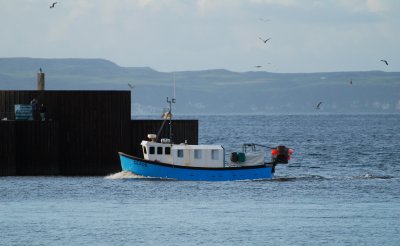 Coming into Ballycastle harbour