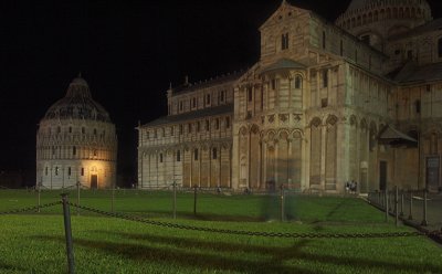 At night