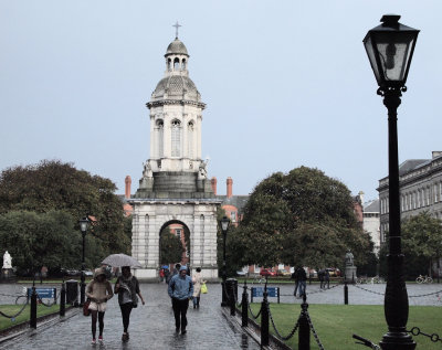Trinity College on a rainy day