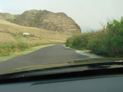 driving back south on Farrington Hwy (Air Force station to the left)