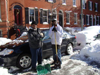 Troy and Jamal, who dug out my car. Yay for helpful neighbors! Sunday afternoon