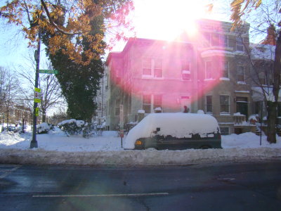snowbound van along East Capitol Street Sunday afternoon