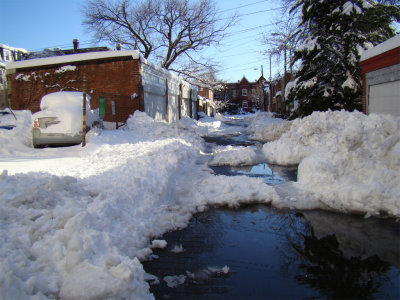 some digging out in the alley