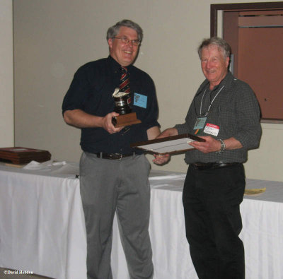 Phil Jeffries (R), receiving the George McGee Service Award