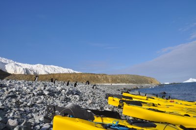 Kayaks at Marguerite Bay