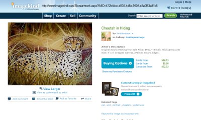 Cheetah painting selling for $900!